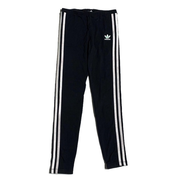 ADIDAS girls 11-12Y iridescent side trim leggings - Picture 1 of 4